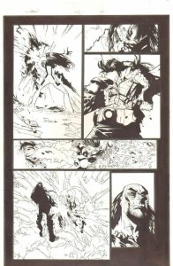X-Men #195 p.21 - Omega Sentinel vs Pandemic - 2007 Signed art by Humberto Ramos