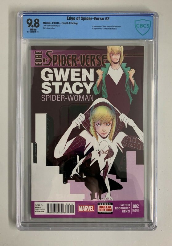 Edge Of Spider-Verse #2 4th Printing 1st Spider-Gwen CBCS 9.8 Not CGC 