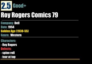 Roy Rogers Comics 79 (1954) GD+ Golden Age Dell