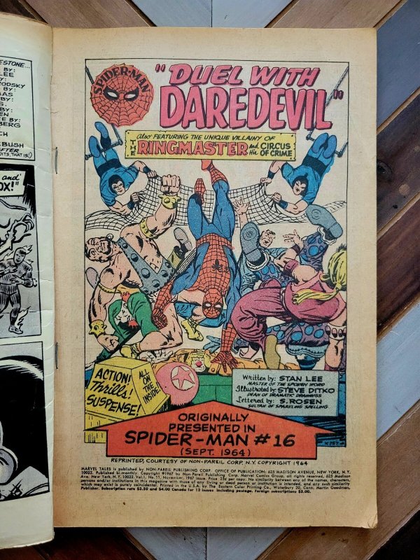 Marvel Tales #11 GD/VG (1967) SPIDER-MAN, DAREDEVIL, THOR, WASP / Ditko Cover