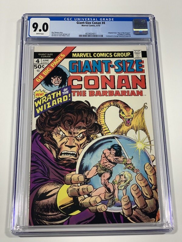 Giant-size Conan 4 cgc 9.0 wp marvel 1975 