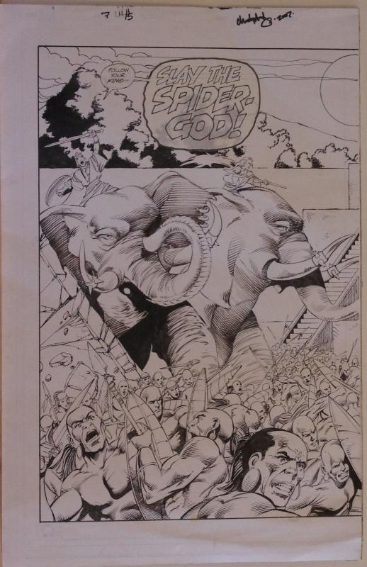 JAVIER SALTARES CHRIS IVY original art, RUNE #7 pgs 15-16, Double Splash, Battle