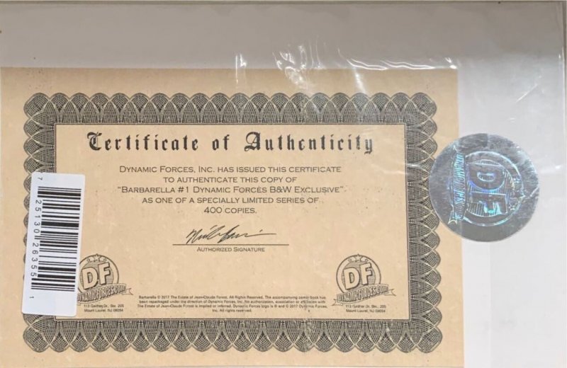 BARBARELLA #1 DF Exclusive Joseph Michael Linsner Black & White Variant W/COA.