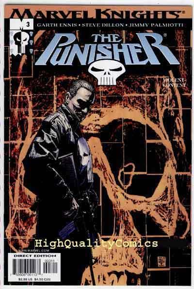 PUNISHER #3, Garth Ennis, Palmiotti  NM+, 2001, Steve Dillon, American Ugly