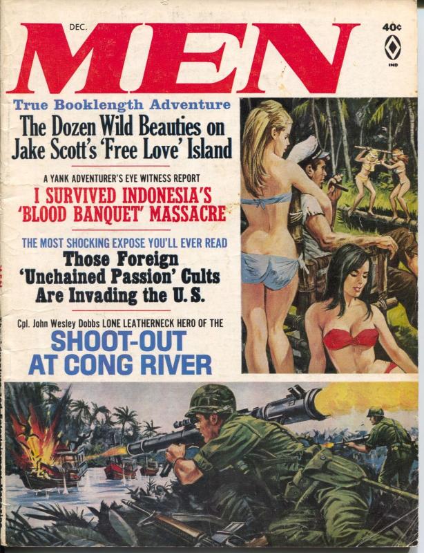 Men 12/1966-Atlas- Viet Nam-Indonesia Massacre-cheesecake-Norem-Pollen-VG