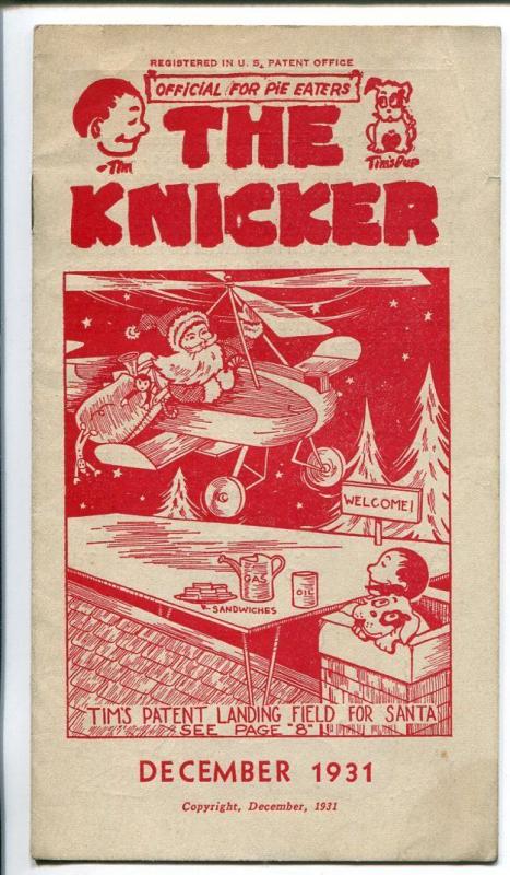 The Knicker 12/1931-pre comic book promo giveaway-Santa Claus-3 3/4 X 6 3/4-FN
