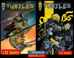 TEENAGE MUTANT NINJA TURTLES ALPHA #1 1:10 + 1:25 2024 TMNT PRESALE PROSHIPS 6/5