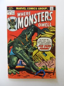 Where Monsters Dwell #21 (1973) FN- condition