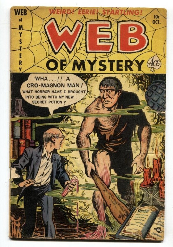 Web of Mystery #5 1950- Cro-Magnon Man cover- Pre-code horror VG-