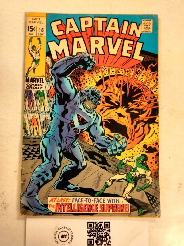 Captain Marvel # 16 VF Marvel Comic Book Silver Age Kree MOVIE PROP! 3 J241