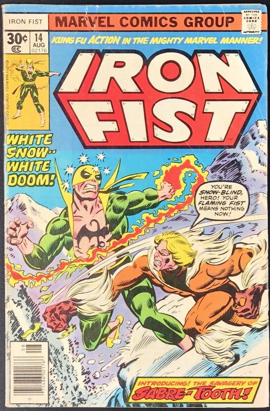 Iron Fist #14 (1977) VG- 1st Appearance of Sabretooth!