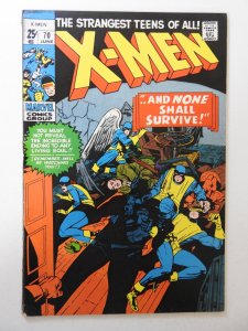 The X-Men #70 (1971) VG/FN Condition! 1/2 in cumulative spine split, overspray