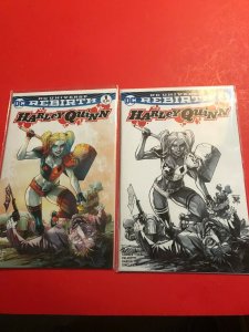 HARLEY QUINN #1 DC UNIVERSE REBIRTH 2016 / COLOR  & SKETCH VARIANT'S/  N...