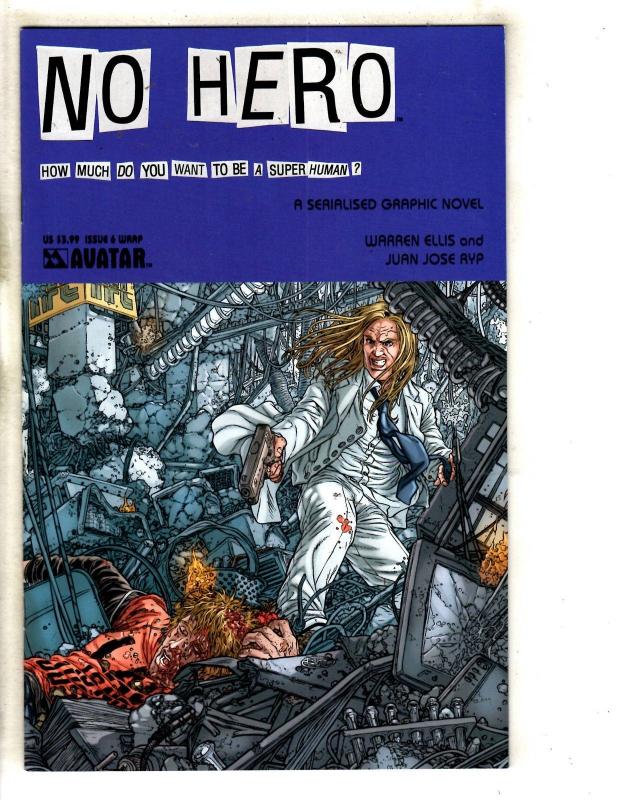 Lot Of 8 No Hero Avatar Press Comic Books # 0 1 2 3 4 5 6 7 Warren Ellis JC13