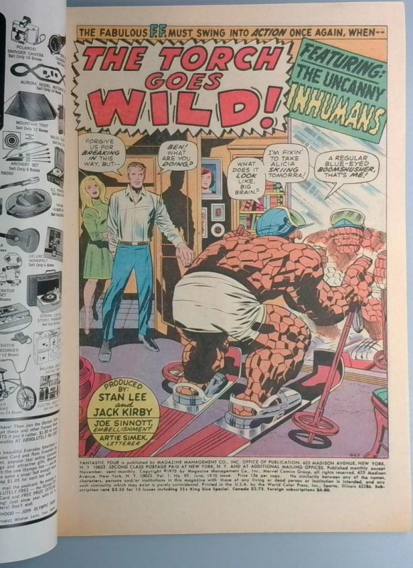 Fantastic Four #99 VF Inhumans Appearance Marvel 1970 BW1