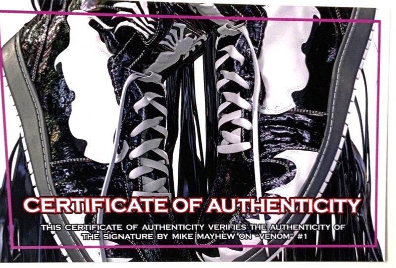 Venom #1 Mike Mayhew Sneakerhead Trade/Virgin Dual Signed Set W/COA’s NM.