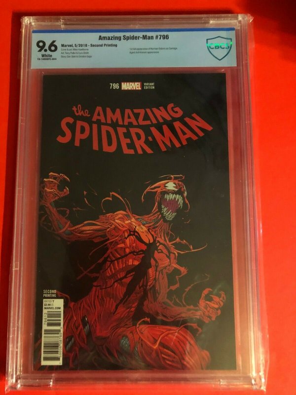 AMAZING SPIDER-MAN #795 2'ND PRINT CBCS 9.6 WHITE 2018 / HAWTHORNE CVR-ART