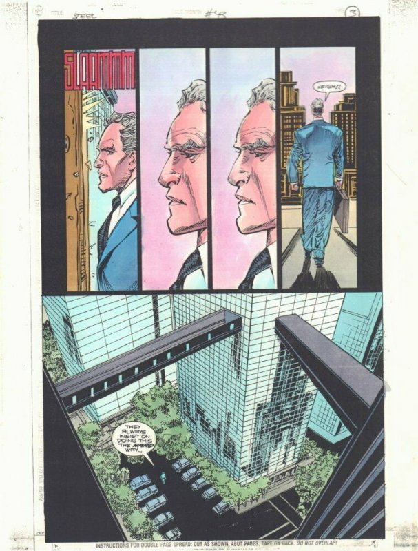 Steel #43 p.3 Color Guide Art - Dr. Villain 1/2 Splash - 1997 by John Kalisz