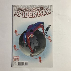Amazing Spider-Man 1 2015 Signed by Dennis Hopeless Marvel NM near mint Variant