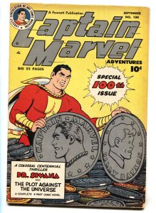 Captain Marvel Adventures #100--1949--Origin retold--silver ink cover--comic ...