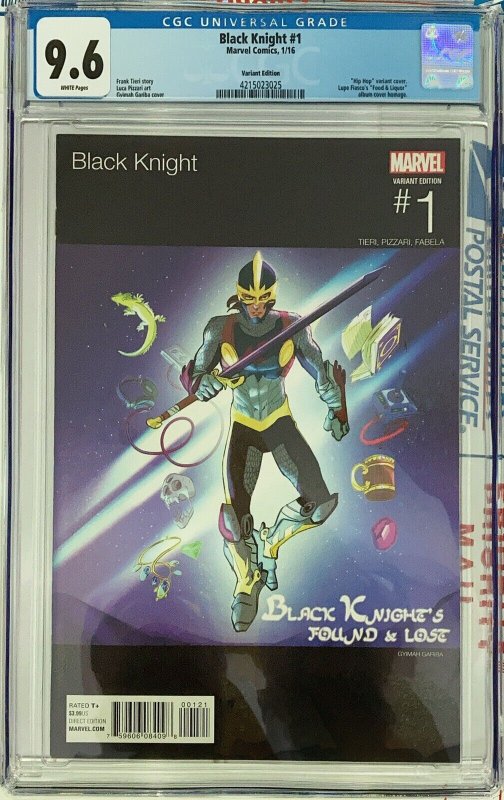 BLACK KNIGHT #1 CGC 9.6 HIP HOP VARIANT GYIMAH GARIBA cover