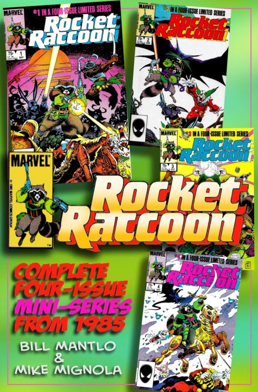 ROCKET RACCOON #1 - #4 (1985) 8.0 VF Full MiniSeries! Mike Mignola! Bill Mantlo!