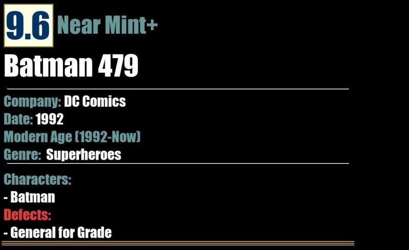 Batman 479 (1992) NM+ DC Comics