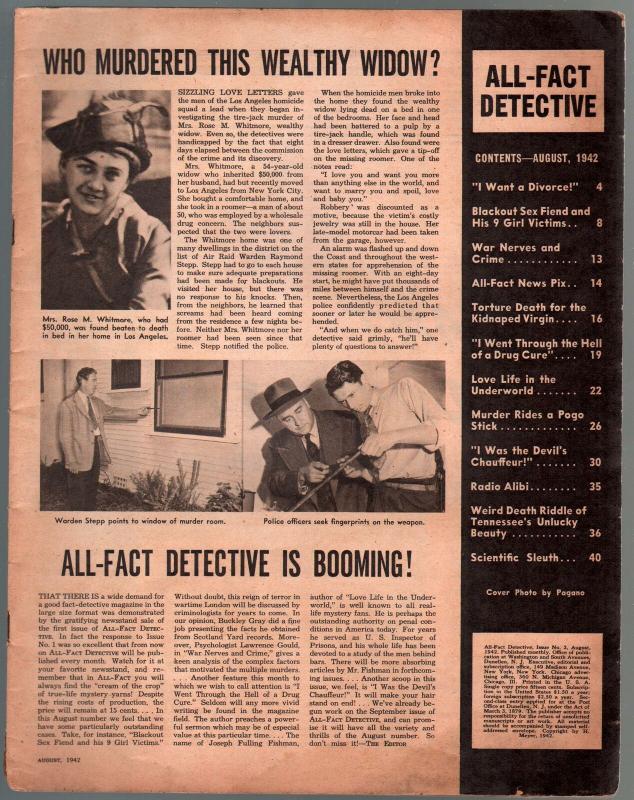 All-Fact Detective #2 8/1949-exploitation-drug addiction-war nerves-FR