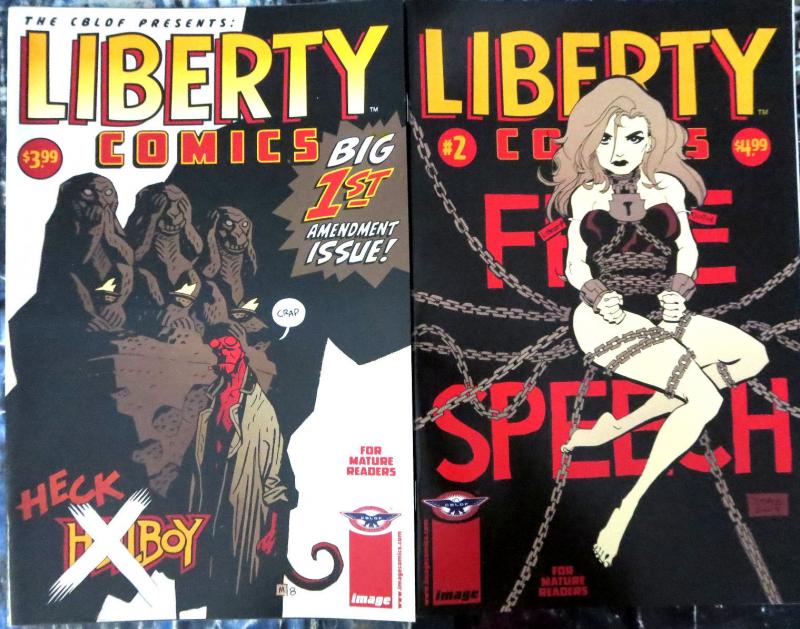 LIBERTY COMICS CBLDF 1-2 Tim Sale Mignola Covers Hellboy Aragones Ennis Evanier