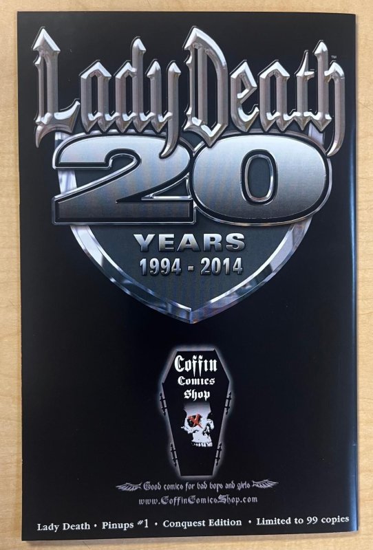Lady Death Pin Ups #1 Conquest Edition Paolo Pantalena  /99 Swarovski Crystals