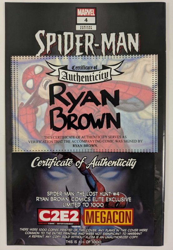 Spider-Man: The Lost Hunt #1-5 Ryan Brown Comic Elite Exclusive BOX SET