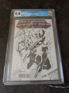 DEADPOOL: BACK IN BLACK CGC #1 9.8 ROB LIEFELD SKETCH COVER VARIANT !