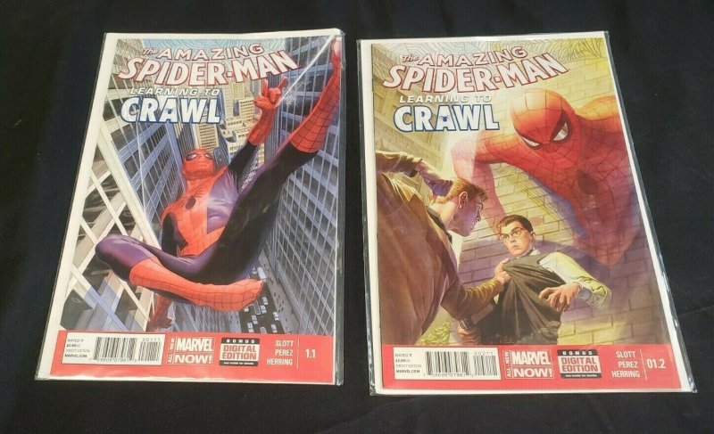 THE AMAZING SPIDER-MAN 4PC (VF/NM) BAGGED & BOARDED, LEARNING TO CRAWL 2010-14
