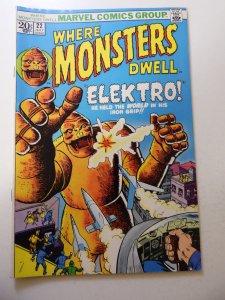 Where Monsters Dwell #22 (1973) FN+ Condition marker stamp fc, MJ insert intact