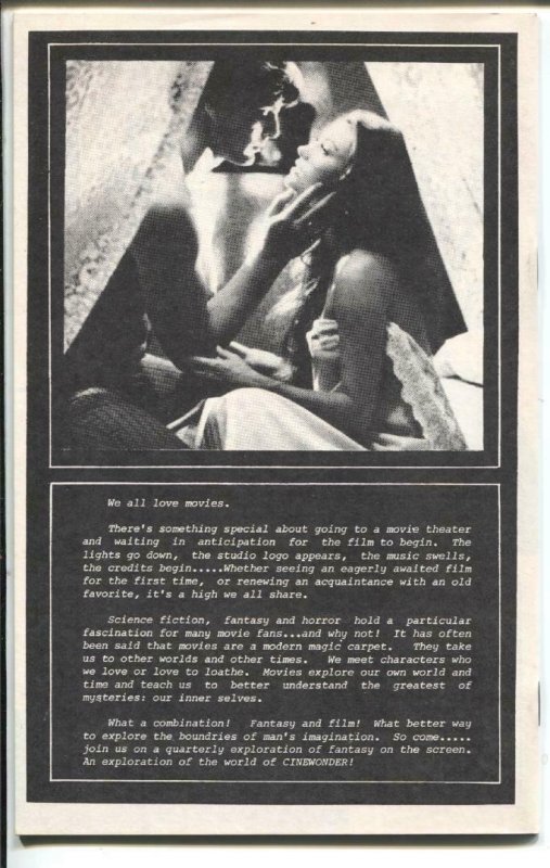 Cinewonder #1-Summer 1981-1st issue-DePalma-Krubrick-Corman-Zod-VF