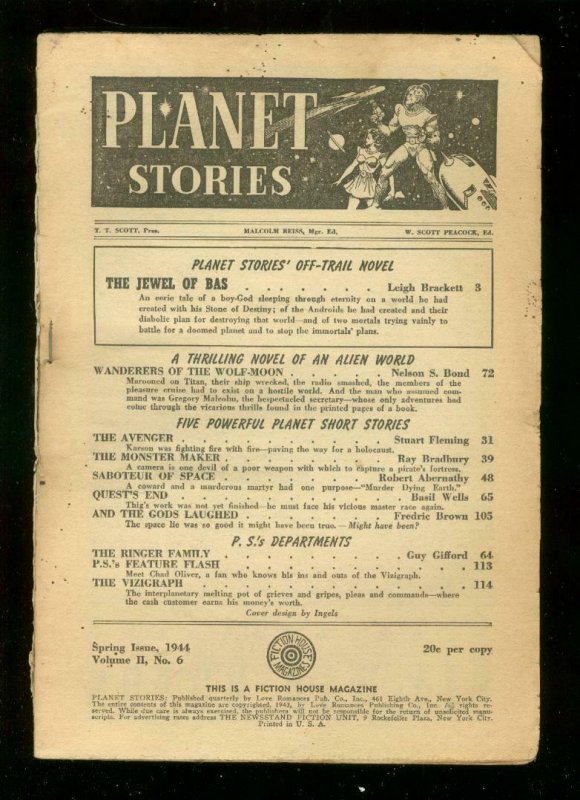 PLANET STORIES-SPG 1944-GRAHAM INGLES-LEE ELIAS ART    FR 