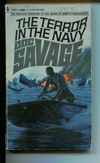 DOC SAVAGE-THE TERROR IN THE NAVY-#33-ROBESON-VG-JAMES BAMA COVER-1ST EDITION VG