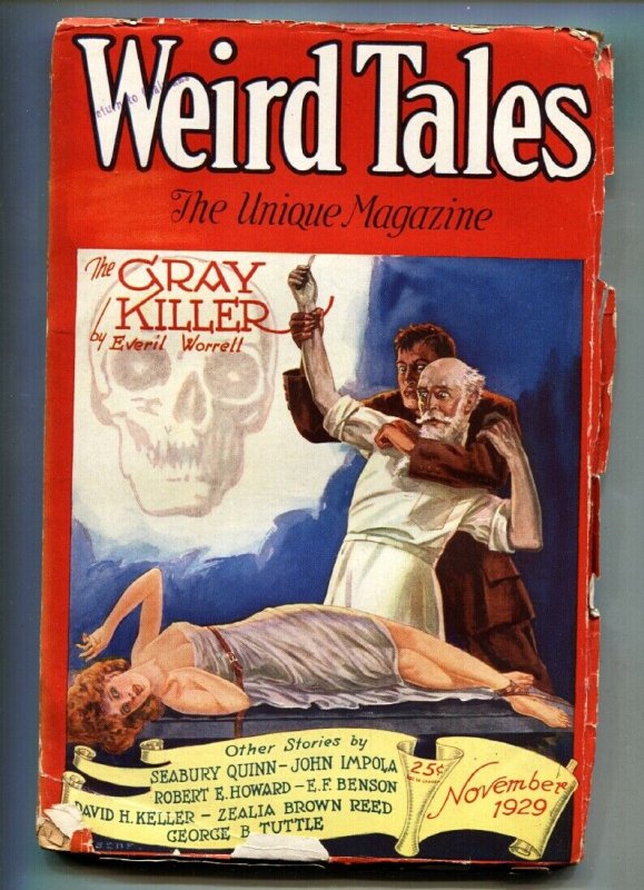 Weird Tales 11/1929-Skull cover!-Robert E Howard-Pulp Magazine