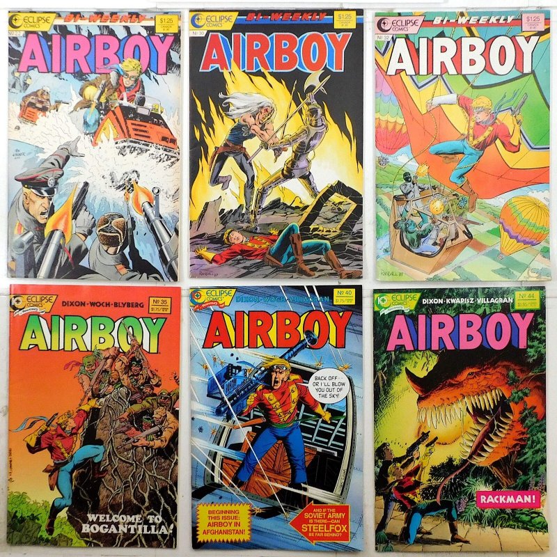 Airboy Lot of 6 #22, 30, 32, 35, 40, 44 (1987) Eclipse Comics 1st Print
