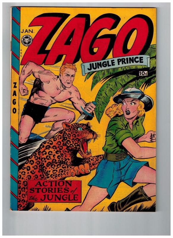 Zago Jungle Prince # 3 NM- 1949 Fox Features Comic Book GOLDEN AGE BEAUTY JJ1