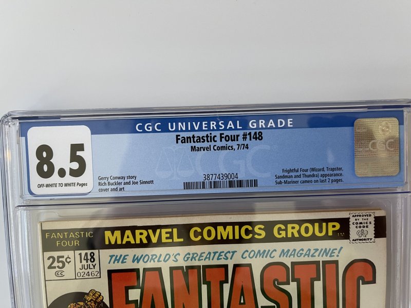 Fantastic Four #148 - CGC 8.5 -  Frightful Four app.  (1974)