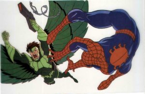 SPIDER-MAN vs VULTURE 1994 ANIMATION CELL MARVEL Comics promo 