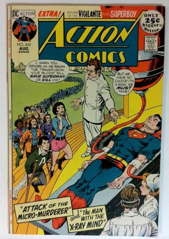 Action #403 DC 1971 VF- Bronze Age Comic Book Giant Issue Superman 1st Print