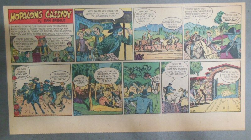 Hopalong Cassidy Sunday by Dan Spiegle 3/18/1951 Size: 7.5 x 15 inches Year  #2! | Comic Books - Modern Age, Hopalong Cassidy