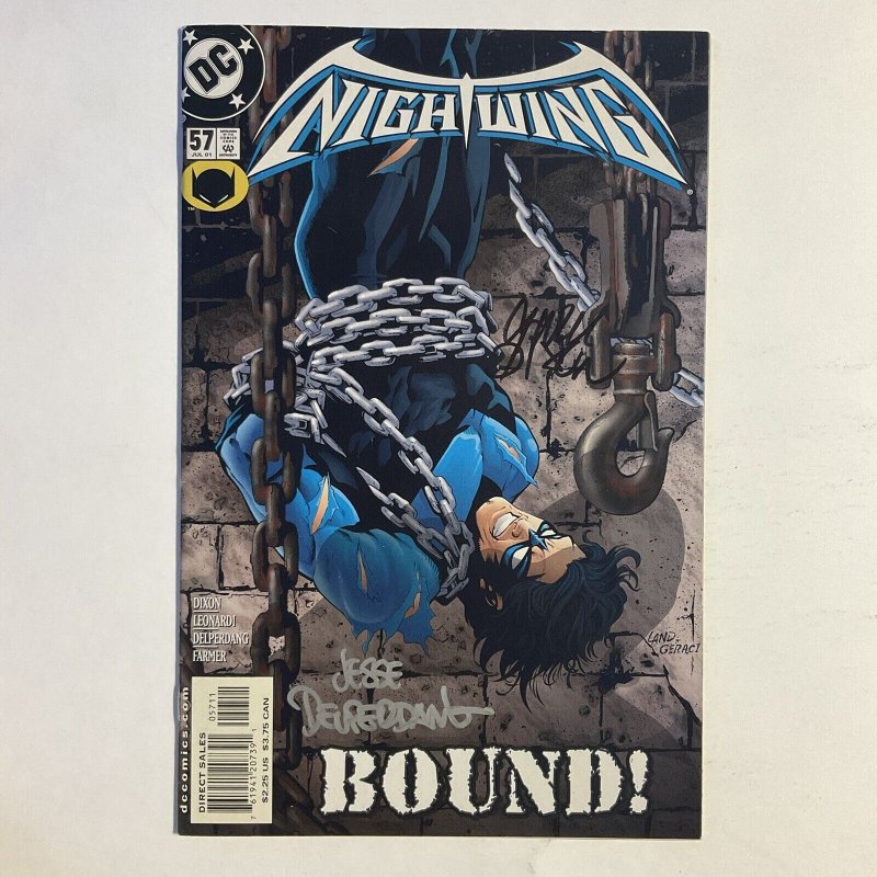 Nightwing 57 2001 Signed by Jesse Delperdang & Chuck Dixon DC Comics Nm