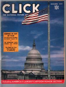 Click 12/1939-American flag-Stalin-Hitler-cartton art HG Wells-VG