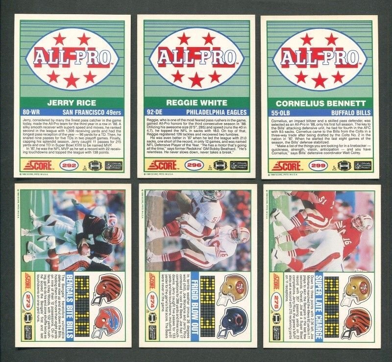 1989 Score Football Set (330) SGC MINT 9 Barry Sanders Rookie + Update Set (110)