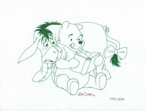 Winnie-the-Pooh Disney Green Ink Concept Art Pooh Eeyore TDS 2634 by Mike Royer