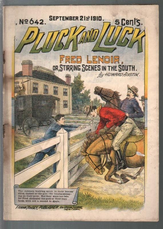 Pluck and Luck #642 9/21/1910-Tousey-Fred Lenoir-pulp fiction-FR/G