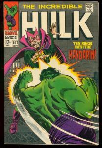 INCREDIBLE HULK #107 1968 MANDARIN NICK FURY MARVEL VF